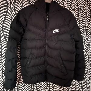 Youth Boys Nike Winter Puffer Coat Jacket Black Size M- Excellent Condition